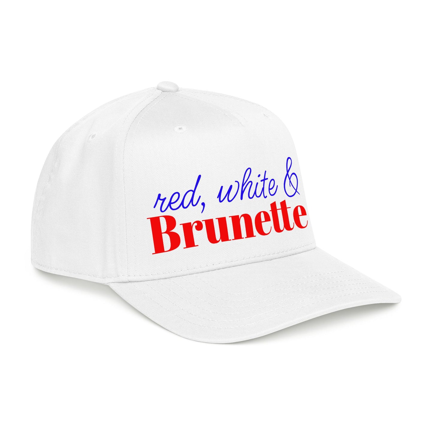 Red, White & brunette Baseball Cap
