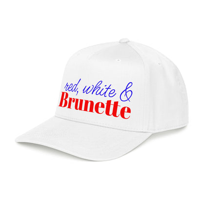 Red, White & brunette Baseball Cap