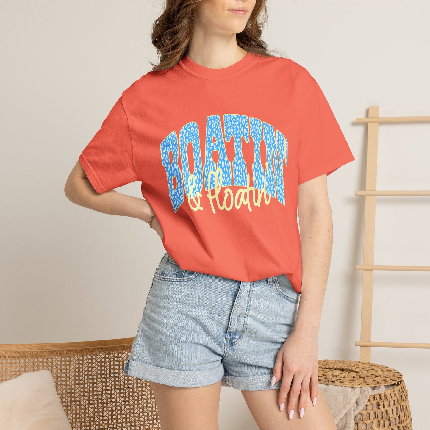 Boating Vibes T-Shirt — Retro Blue & Yellow Wave Graphic Tee
