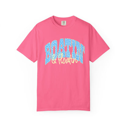 Boating Vibes T-Shirt — Retro Blue & Yellow Wave Graphic Tee