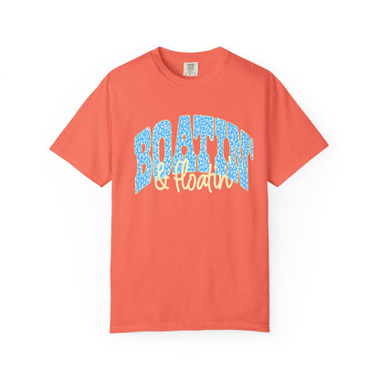Boating Vibes T-Shirt — Retro Blue & Yellow Wave Graphic Tee
