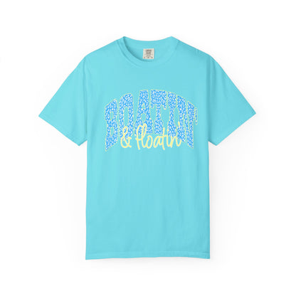 Boating Vibes T-Shirt — Retro Blue & Yellow Wave Graphic Tee