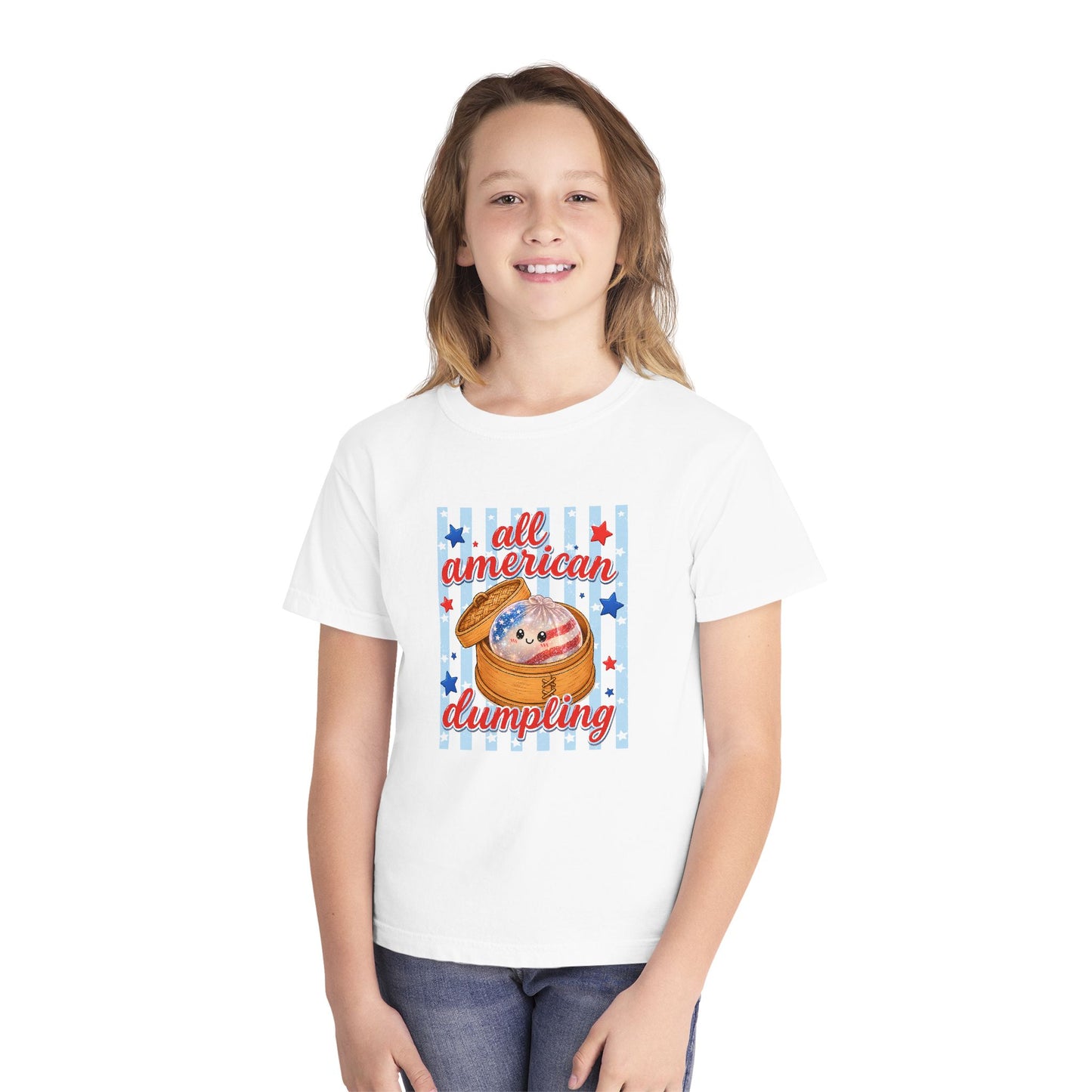 Youth Tee — "All American Dumpling" Patriotic Kids T-Shirt