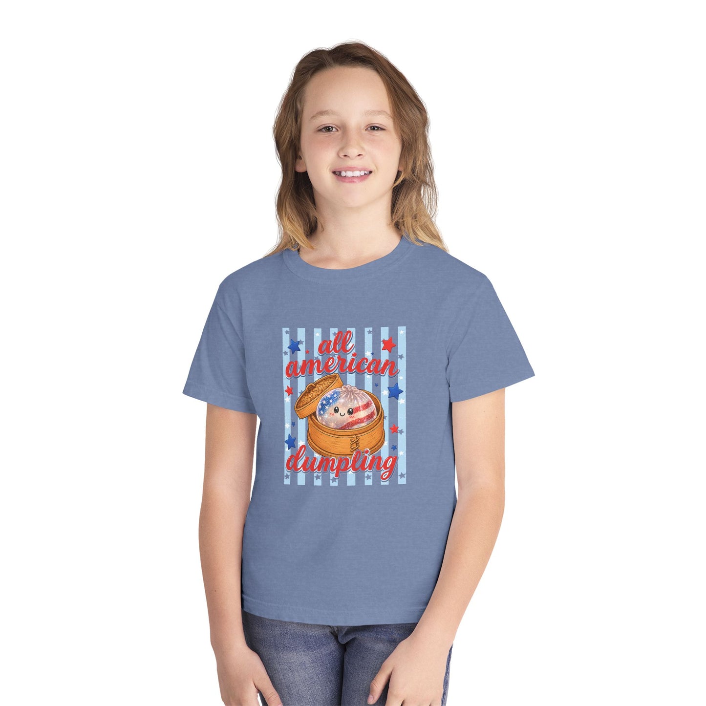 Youth Tee — "All American Dumpling" Patriotic Kids T-Shirt