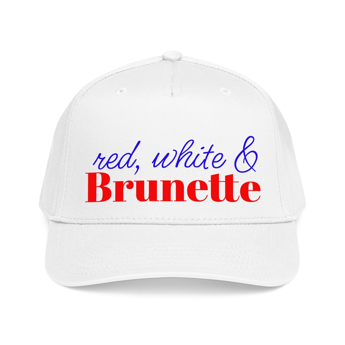 Red, White & brunette Baseball Cap