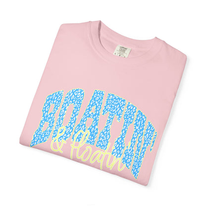 Boating Vibes T-Shirt — Retro Blue & Yellow Wave Graphic Tee