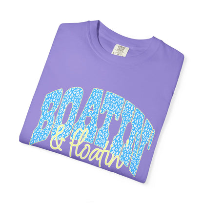 Boating Vibes T-Shirt — Retro Blue & Yellow Wave Graphic Tee